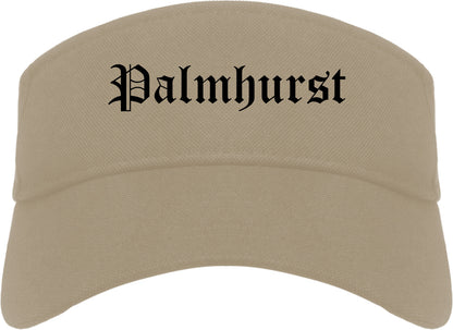 Palmhurst Texas TX Old English Mens Visor Cap Hat Khaki