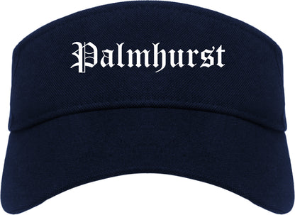 Palmhurst Texas TX Old English Mens Visor Cap Hat Navy Blue