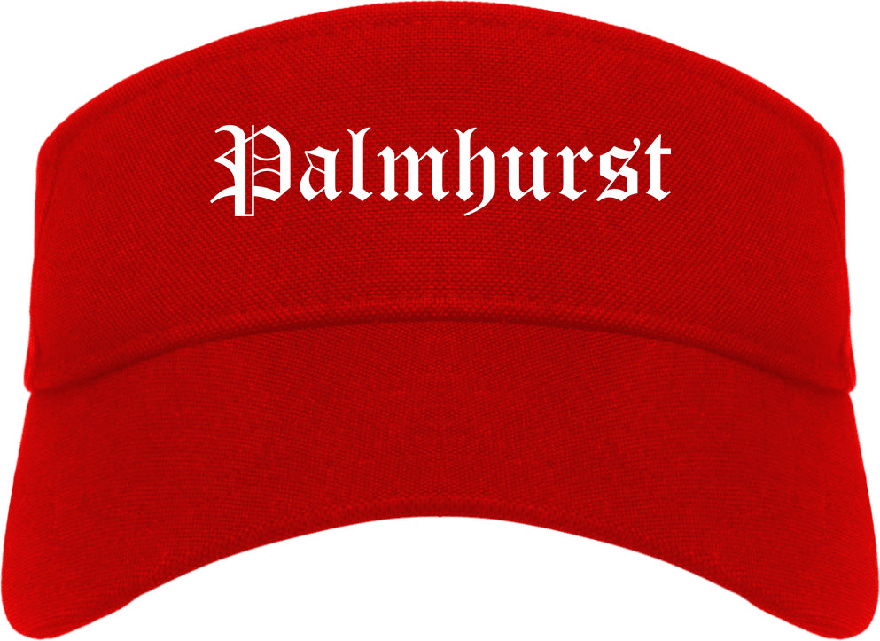 Palmhurst Texas TX Old English Mens Visor Cap Hat Red