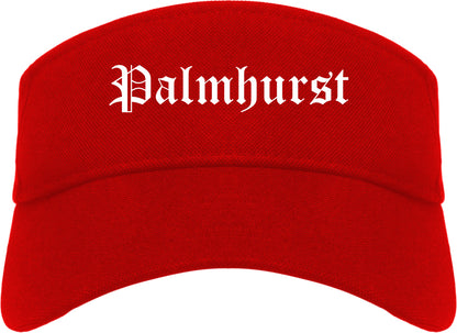 Palmhurst Texas TX Old English Mens Visor Cap Hat Red