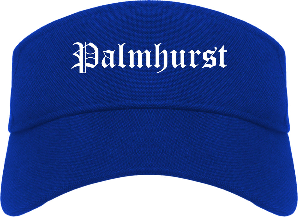 Palmhurst Texas TX Old English Mens Visor Cap Hat Royal Blue