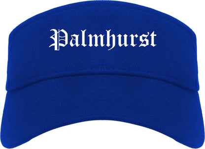 Palmhurst Texas TX Old English Mens Visor Cap Hat Royal Blue