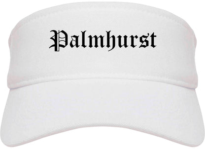 Palmhurst Texas TX Old English Mens Visor Cap Hat White