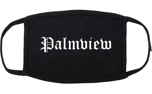 Palmview Texas TX Old English Cotton Face Mask Black