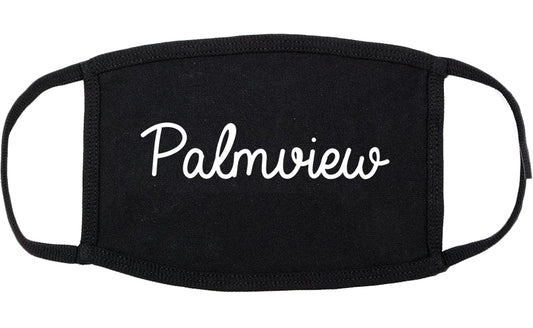 Palmview Texas TX Script Cotton Face Mask Black