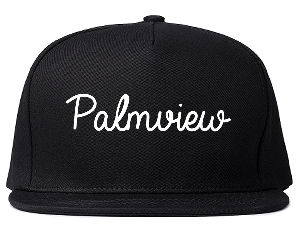 Palmview Texas TX Script Mens Snapback Hat Black