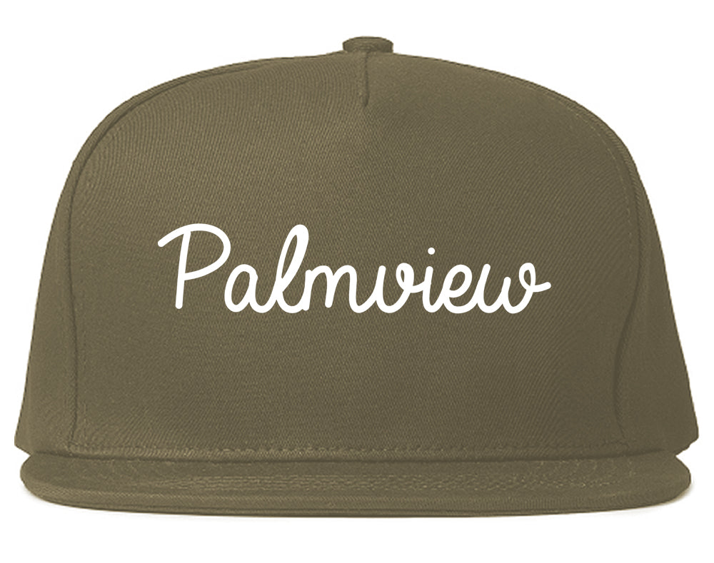 Palmview Texas TX Script Mens Snapback Hat Grey