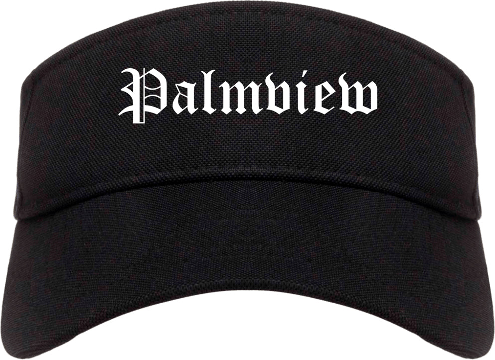 Palmview Texas TX Old English Mens Visor Cap Hat Black