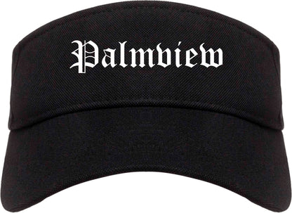 Palmview Texas TX Old English Mens Visor Cap Hat Black