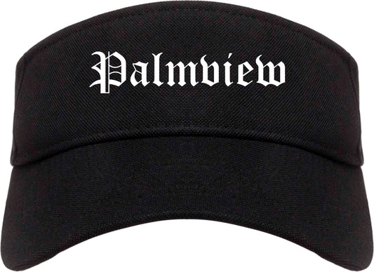 Palmview Texas TX Old English Mens Visor Cap Hat Black