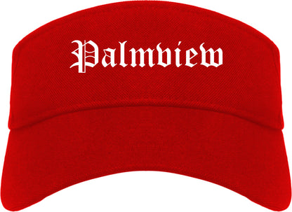 Palmview Texas TX Old English Mens Visor Cap Hat Red