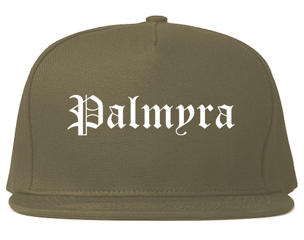 Palmyra New Jersey NJ Old English Mens Snapback Hat Grey