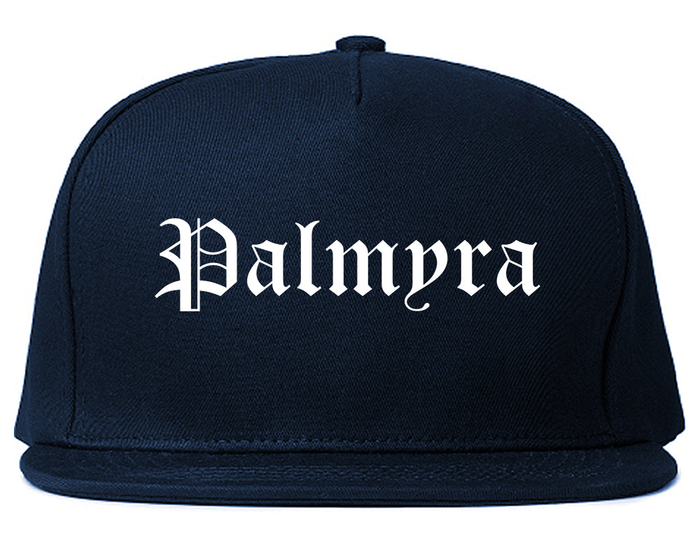 Palmyra New Jersey NJ Old English Mens Snapback Hat Navy Blue