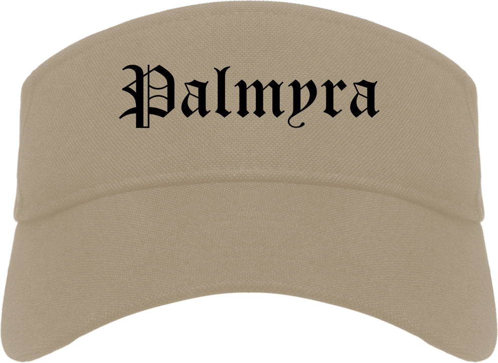 Palmyra New Jersey NJ Old English Mens Visor Cap Hat Khaki