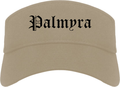 Palmyra New Jersey NJ Old English Mens Visor Cap Hat Khaki