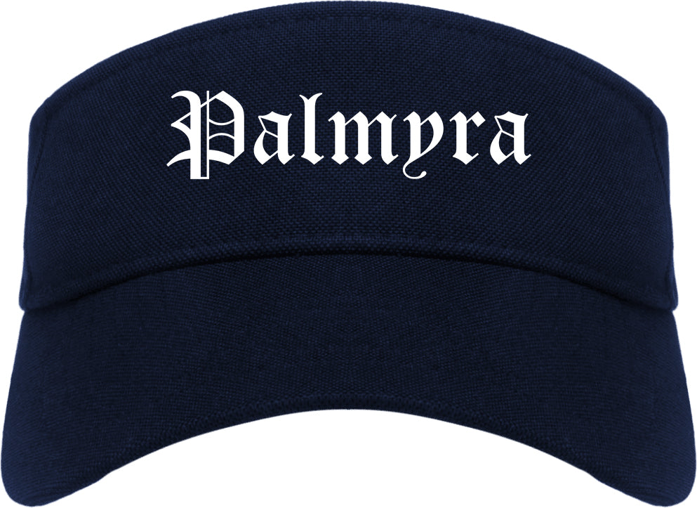 Palmyra New Jersey NJ Old English Mens Visor Cap Hat Navy Blue