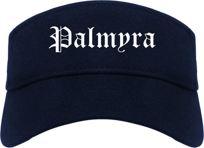 Palmyra New Jersey NJ Old English Mens Visor Cap Hat Navy Blue