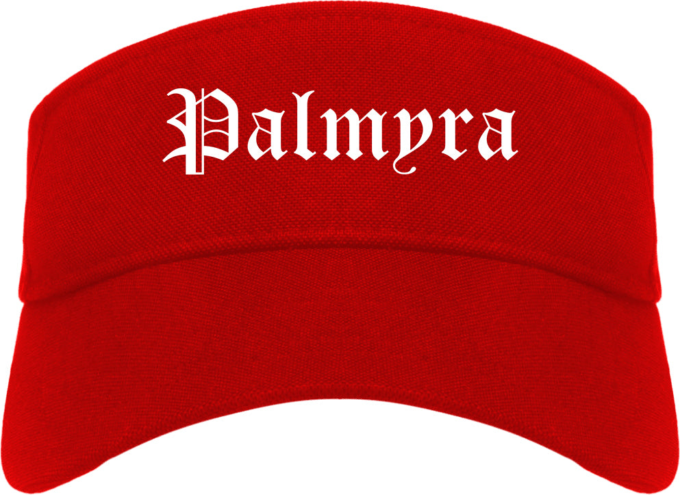 Palmyra New Jersey NJ Old English Mens Visor Cap Hat Red