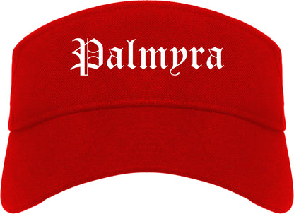 Palmyra New Jersey NJ Old English Mens Visor Cap Hat Red