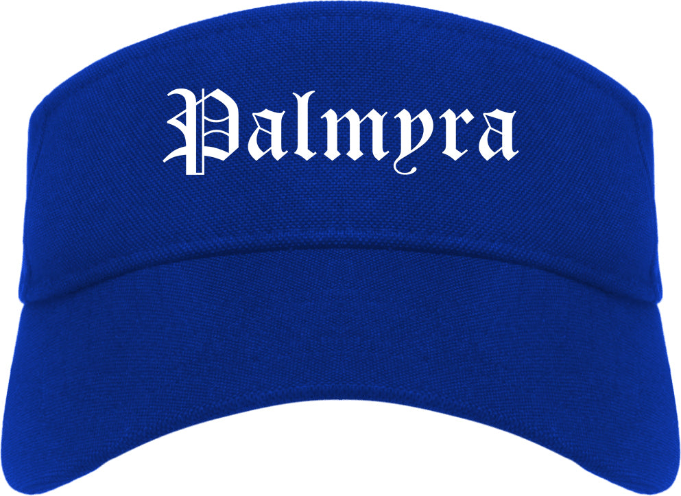 Palmyra New Jersey NJ Old English Mens Visor Cap Hat Royal Blue