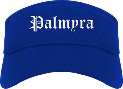 Palmyra New Jersey NJ Old English Mens Visor Cap Hat Royal Blue