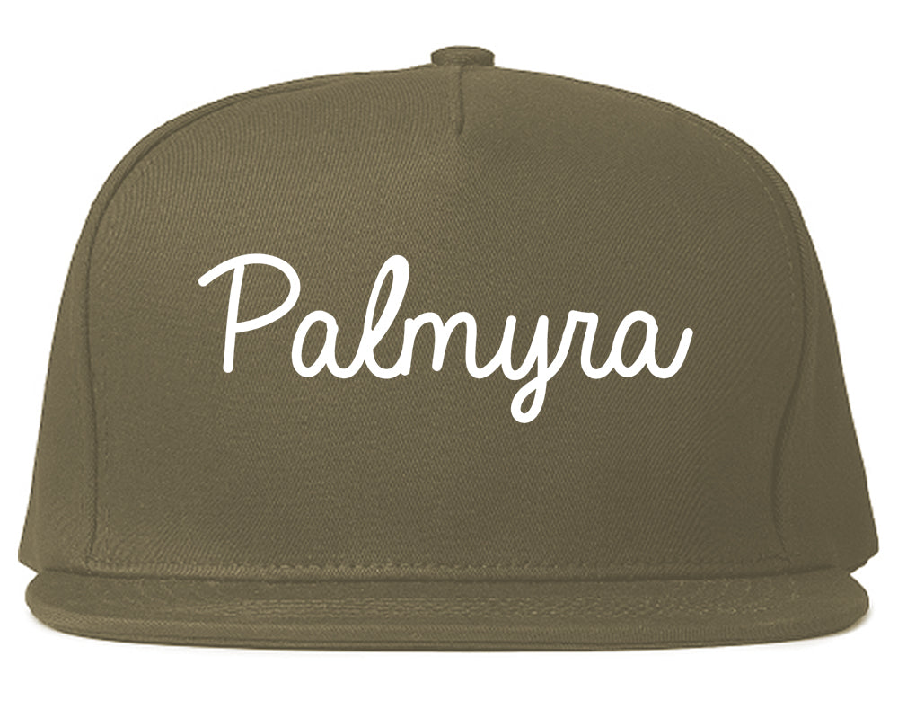 Palmyra Pennsylvania PA Script Mens Snapback Hat Grey