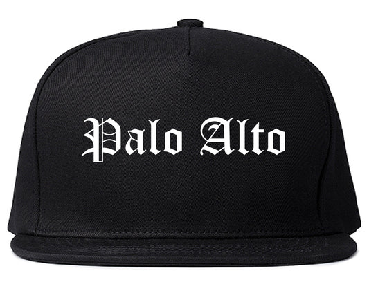 Palo Alto California CA Old English Mens Snapback Hat Black