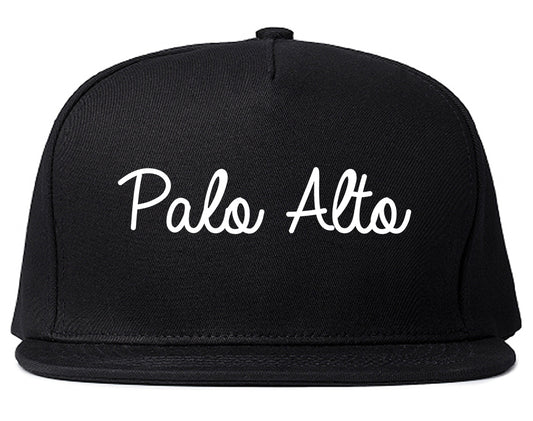 Palo Alto California CA Script Mens Snapback Hat Black