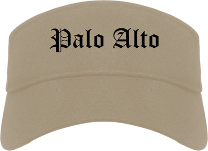 Palo Alto California CA Old English Mens Visor Cap Hat Khaki