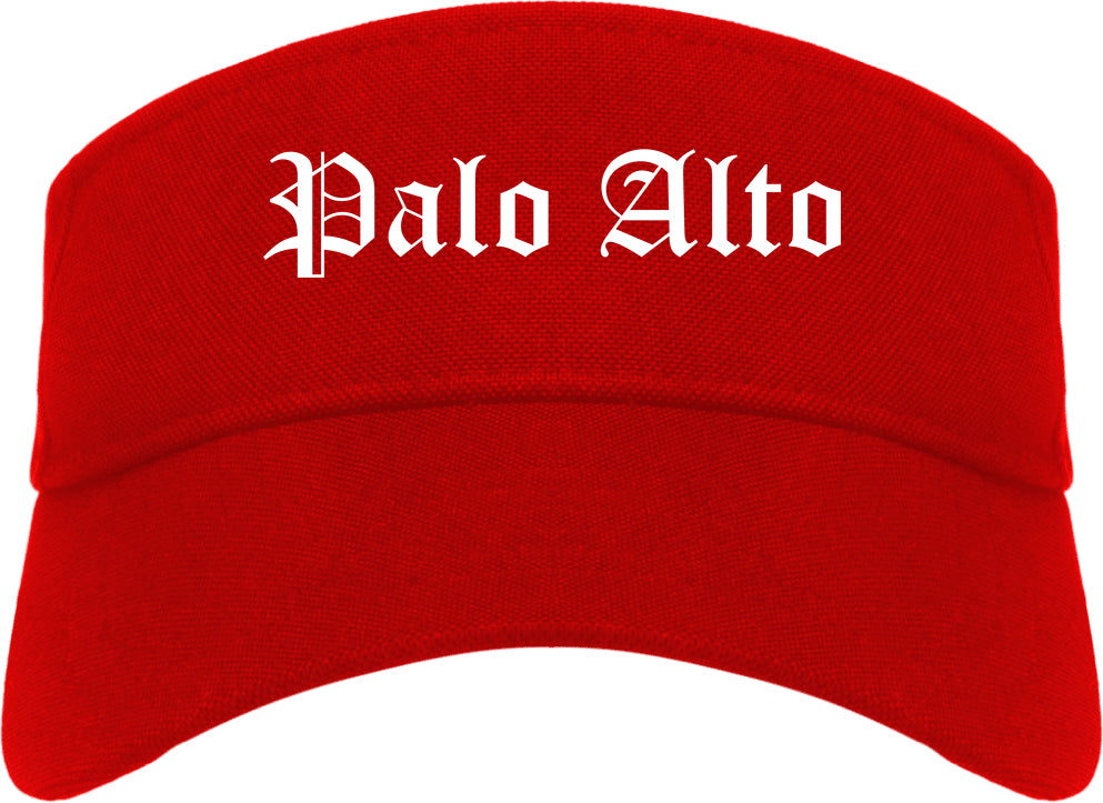 Palo Alto California CA Old English Mens Visor Cap Hat Red