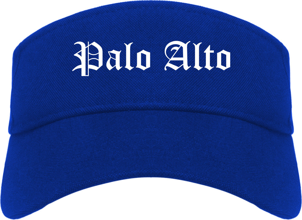 Palo Alto California CA Old English Mens Visor Cap Hat Royal Blue