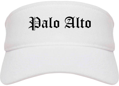Palo Alto California CA Old English Mens Visor Cap Hat White