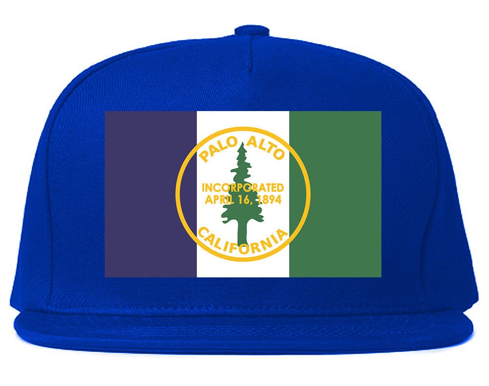 Palo Alto California FLAG Mens Snapback Hat Royal Blue