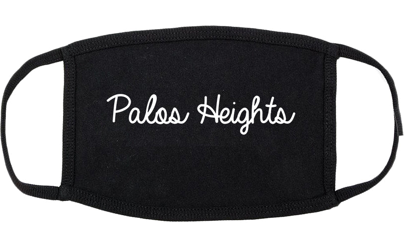 Palos Heights Illinois IL Script Cotton Face Mask Black