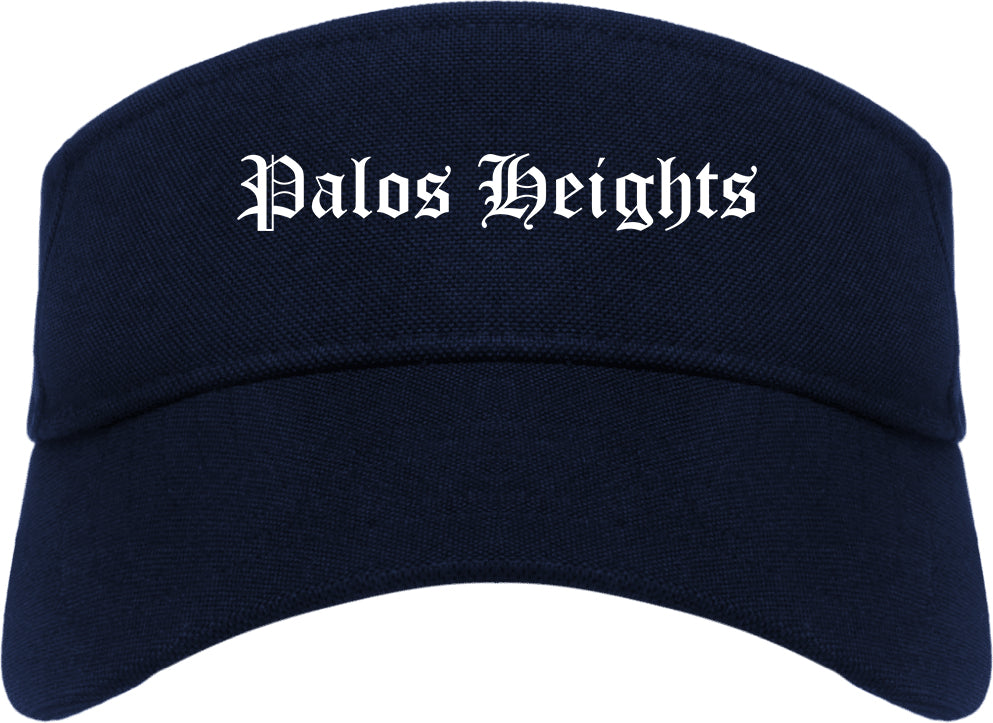 Palos Heights Illinois IL Old English Mens Visor Cap Hat Navy Blue