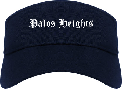 Palos Heights Illinois IL Old English Mens Visor Cap Hat Navy Blue