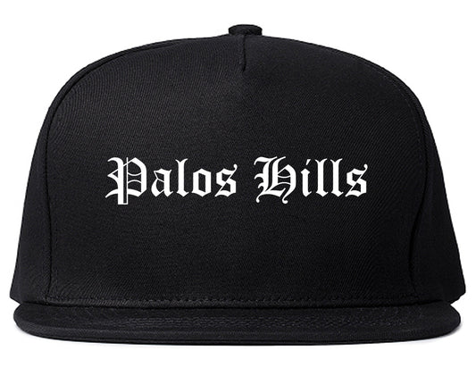 Palos Hills Illinois IL Old English Mens Snapback Hat Black