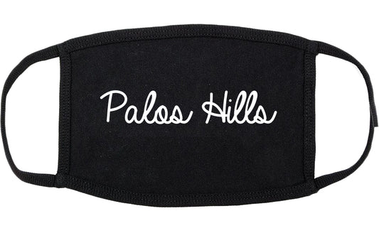 Palos Hills Illinois IL Script Cotton Face Mask Black