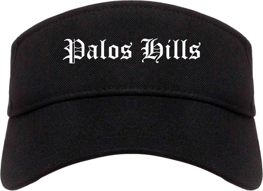 Palos Hills Illinois IL Old English Mens Visor Cap Hat Black