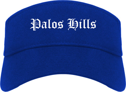 Palos Hills Illinois IL Old English Mens Visor Cap Hat Royal Blue