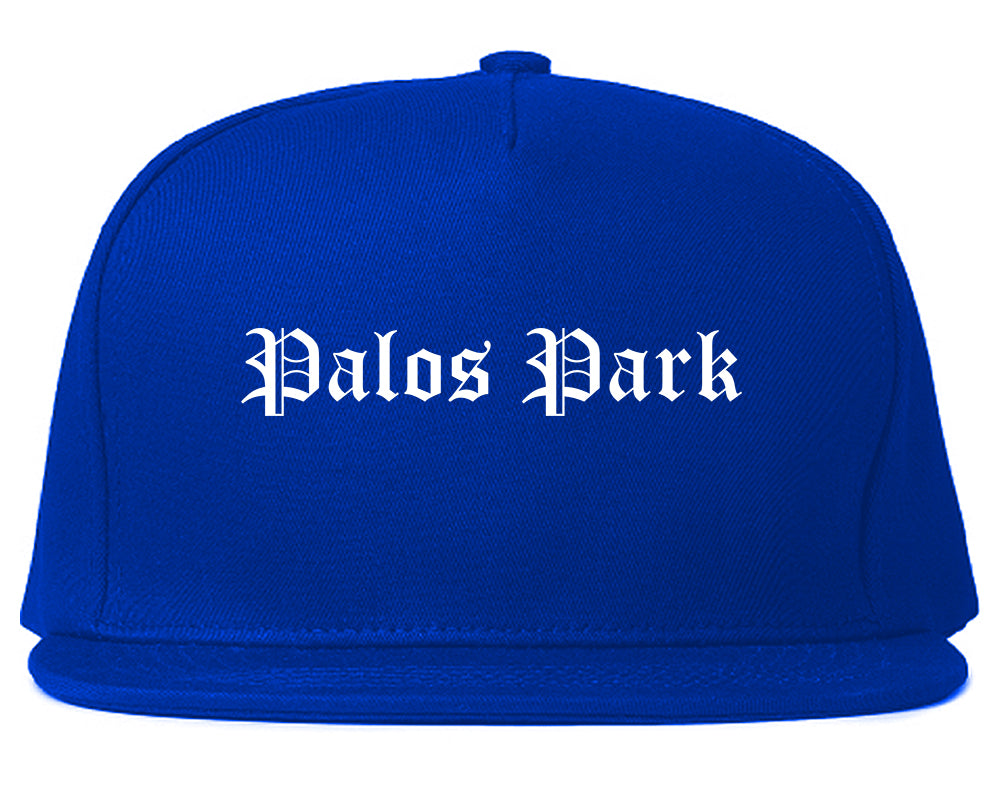 Palos Park Illinois IL Old English Mens Snapback Hat Royal Blue