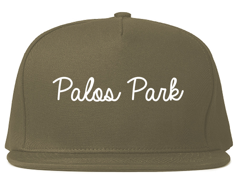 Palos Park Illinois IL Script Mens Snapback Hat Grey