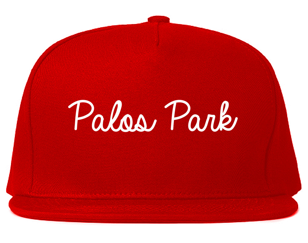 Palos Park Illinois IL Script Mens Snapback Hat Red