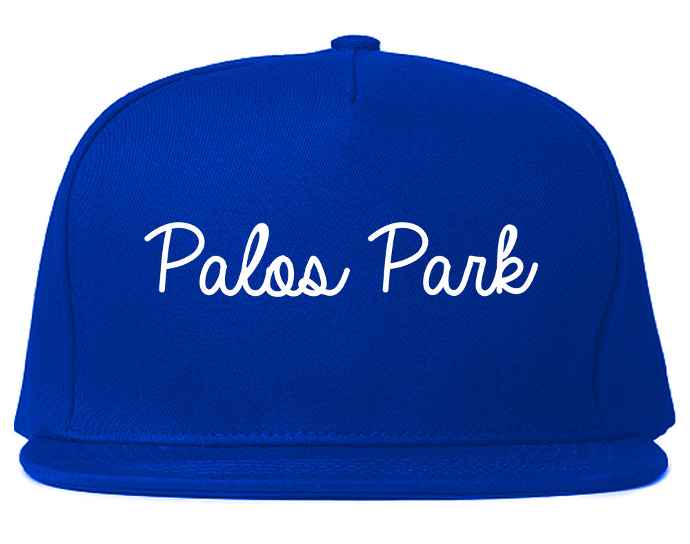 Palos Park Illinois IL Script Mens Snapback Hat Royal Blue