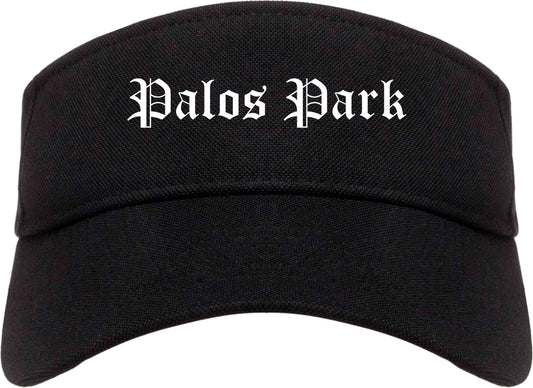 Palos Park Illinois IL Old English Mens Visor Cap Hat Black