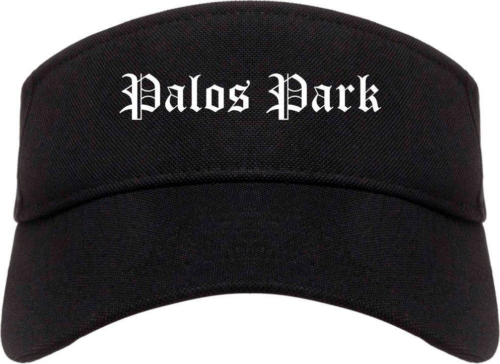 Palos Park Illinois IL Old English Mens Visor Cap Hat Black