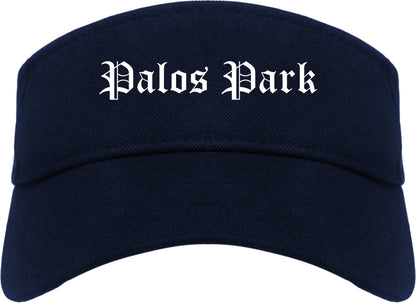Palos Park Illinois IL Old English Mens Visor Cap Hat Navy Blue