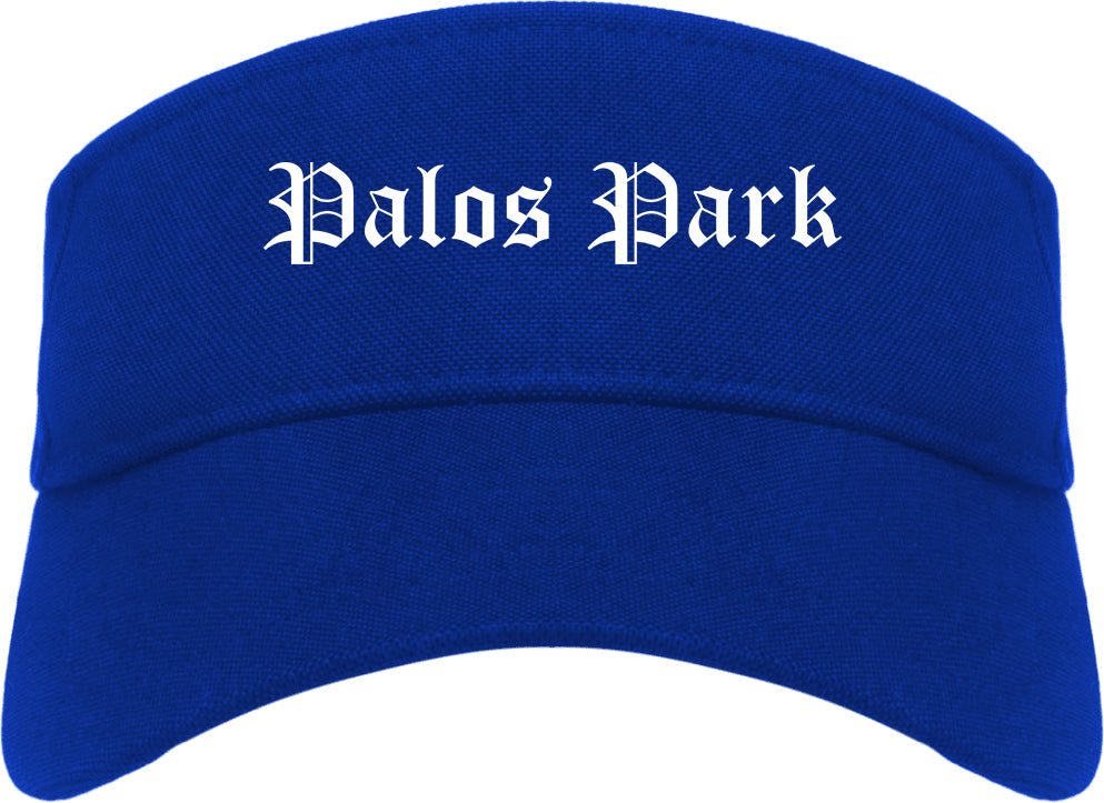 Palos Park Illinois IL Old English Mens Visor Cap Hat Royal Blue