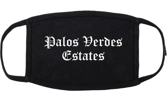 Palos Verdes Estates California CA Old English Cotton Face Mask Black