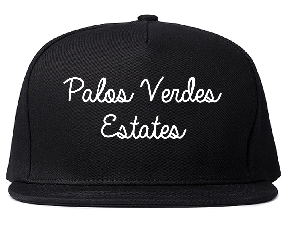 Palos Verdes Estates California CA Script Mens Snapback Hat Black